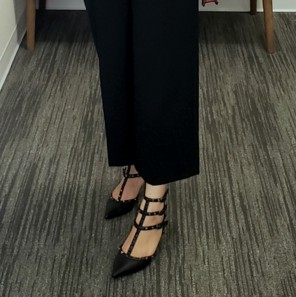 100% Authentic Valentino Noir Black Rockstud kitten heels Sz 38 - Picture 9 of 11